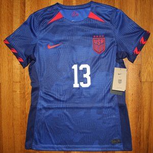 Nike USWNT 4 Star Alex Morgan Soccer Jersey Womens L XL Blue USA